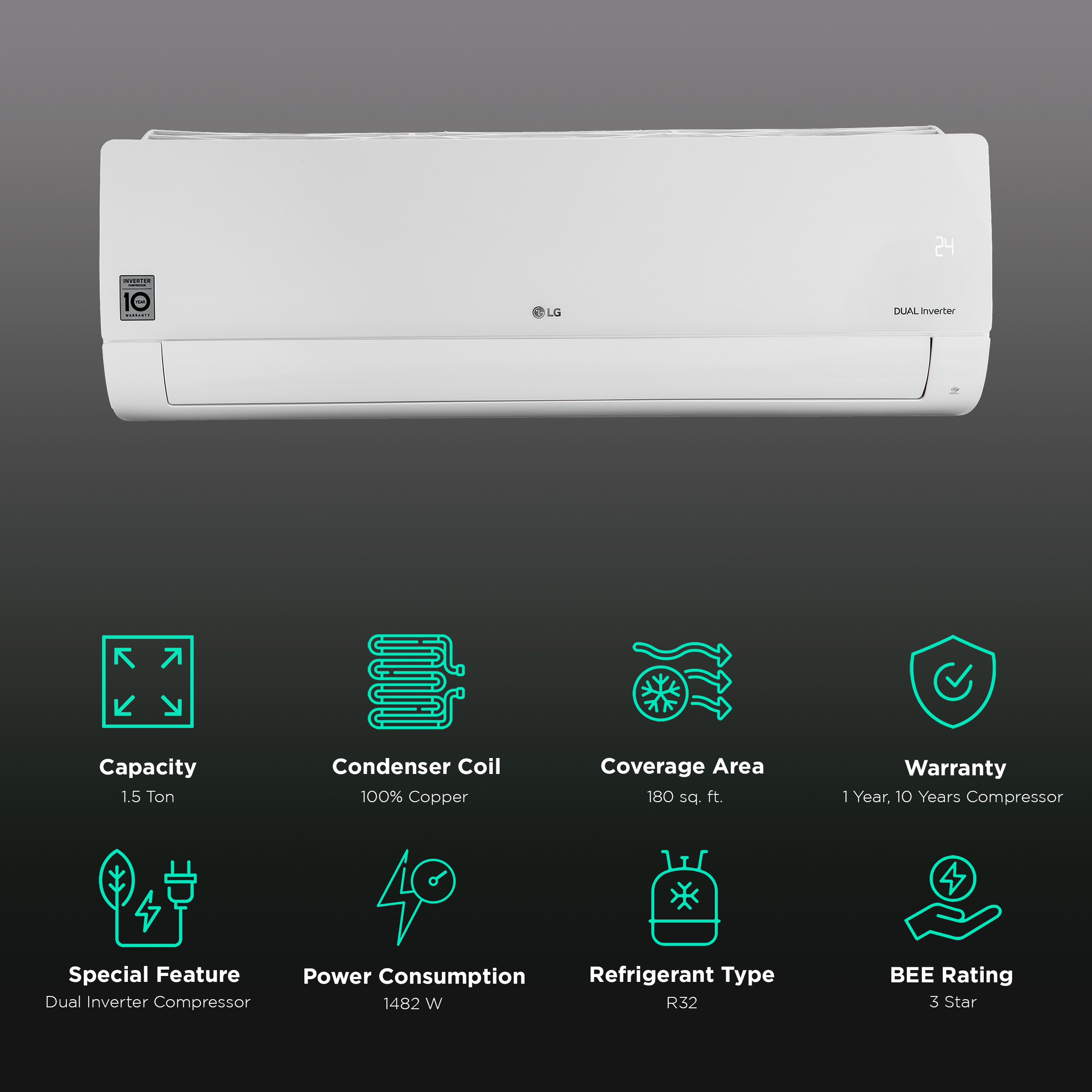 Buy Lg 6 In 1 Convertible 1 5 Ton 3 Star Ai Dual Inverter Split Ac With